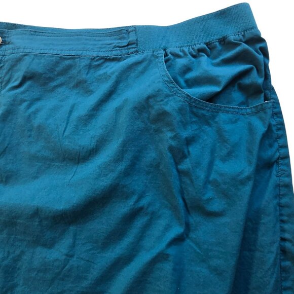 Liz & Me Womens Plus Size 5X Teal Cargo Capri Pants Elastic Waist Pockets - Picture 6 of 12